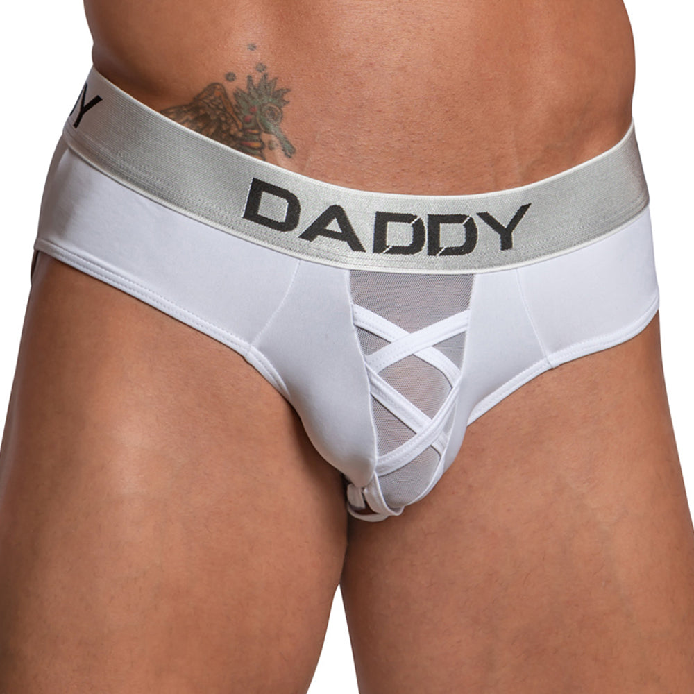 Daddy DDJ025 Cross Strap Sheer Pouch Brief - Erogenos