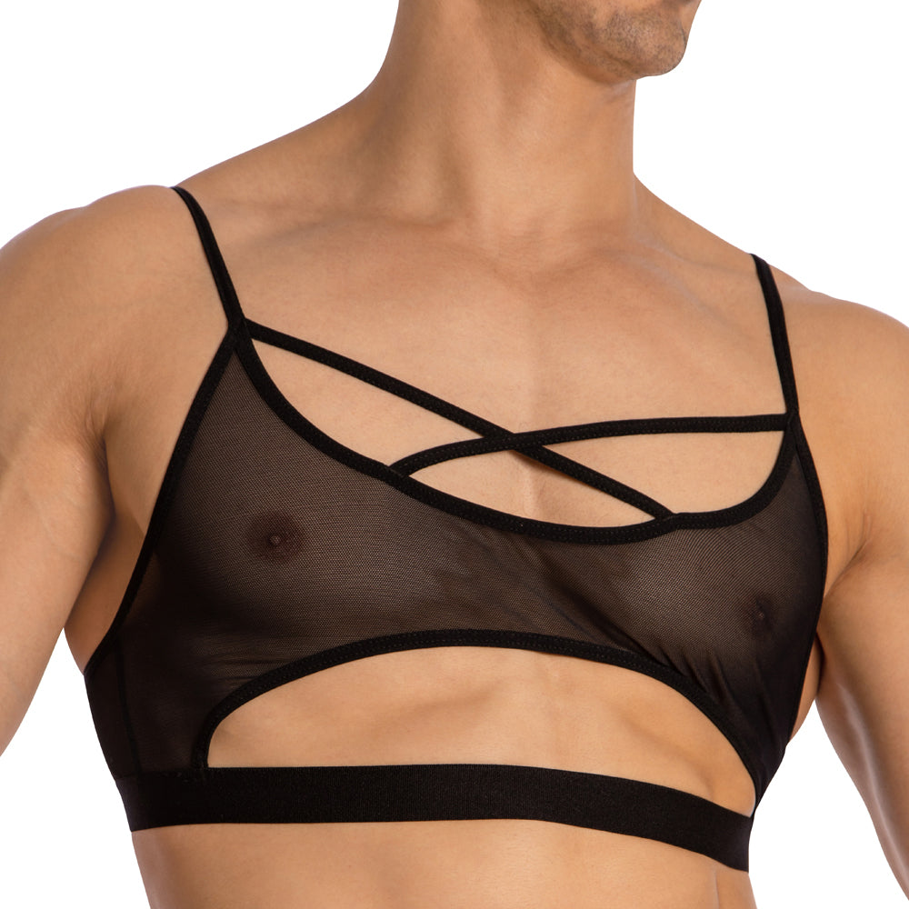 Secret Male SMA029 See Through Cross Strap Tops - Erogenos